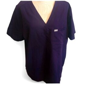 Figs Leon Mens Scrub Top XXL Purple Medical Nurse Uniform